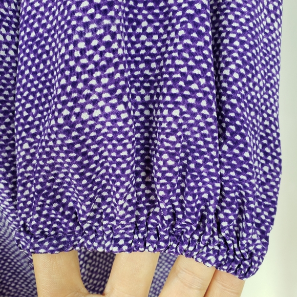 Joie Addie B Silk Blouse in Purple & white dots - Picture 6 of 8